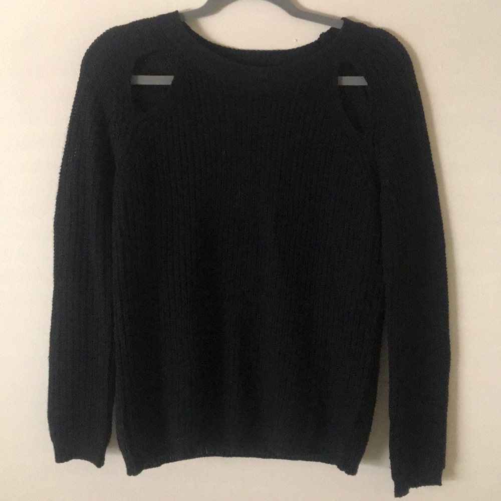 Tobi black cut out knit sweater sz S/M